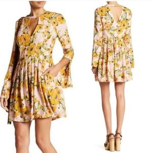 Free People Pink Tegan Cut Out Mini Dress